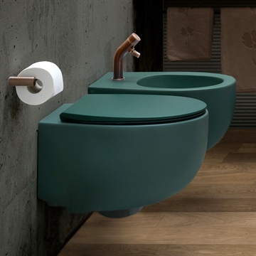 Mat grønt toilet til badeværelset dot II 
